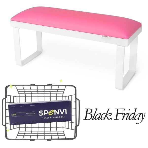 Підставка для манікюру LOFT PINK на знімних білих металевих ніжках на білій основі + змінна подушка в ПОДАРУНОК!