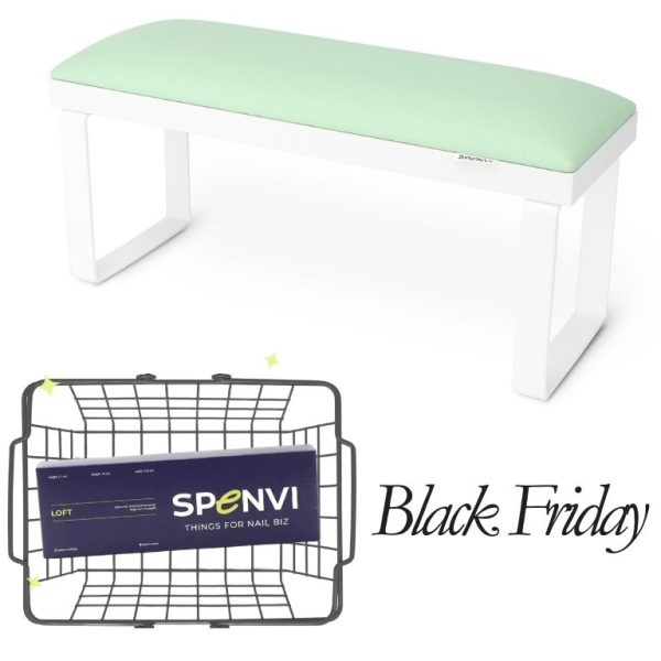 Black White Pink Playful Modern Black Friday Sale Instagram Post (12) Підставка для манікюру LOFT MINT на знімних білих металевих ніжках на білій основі + змінна подушка в ПОДАРУНОК!
