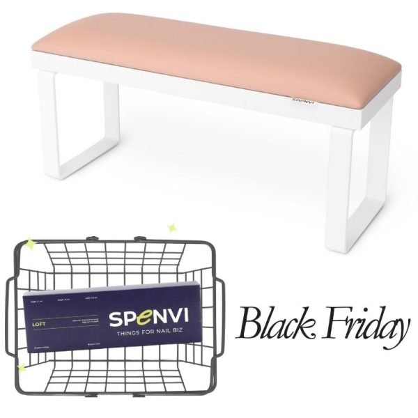 Підставка для манікюру LOFT LIGHT PINK на знімних білих металевих ніжках на білій основі + змінна подушка в ПОДАРУНОК!