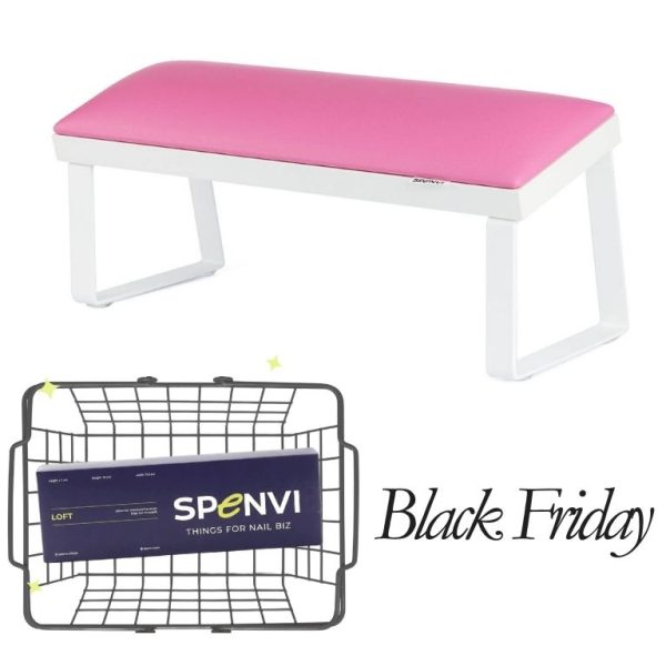 Підставка для манікюру LOFT Pink на скошених білих металевих ніжках на білій основі + змінна подушка в ПОДАРУНОК!