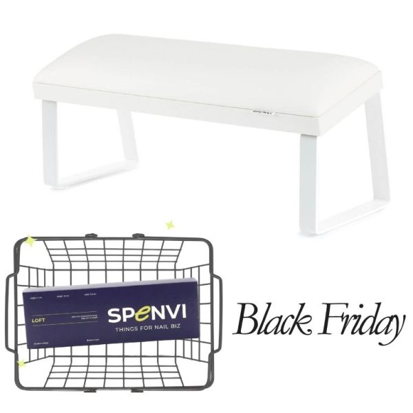Підставка для манікюру LOFT Total White на скошених металевих ніжках + змінна подушка в ПОДАРУНОК!