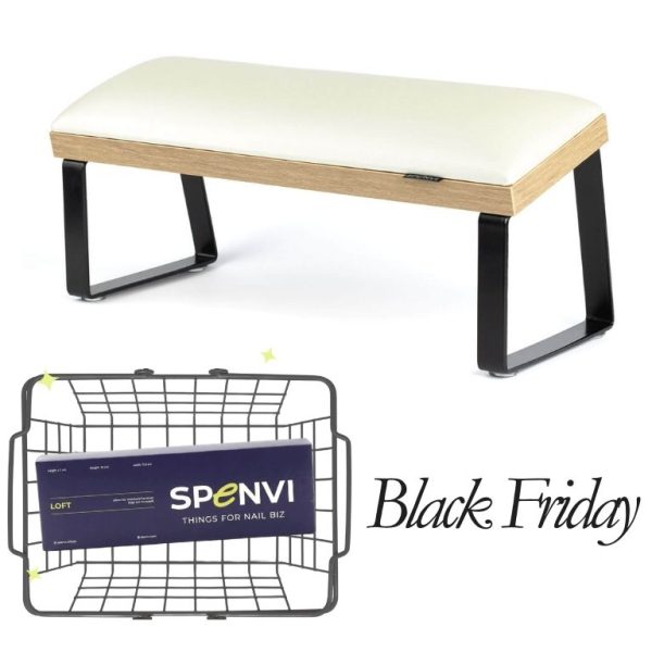 Підставка для манікюру LOFT Pearl на скошених чорних металевих ніжках на коричневій основі + змінна подушка в ПОДАРУНОК!