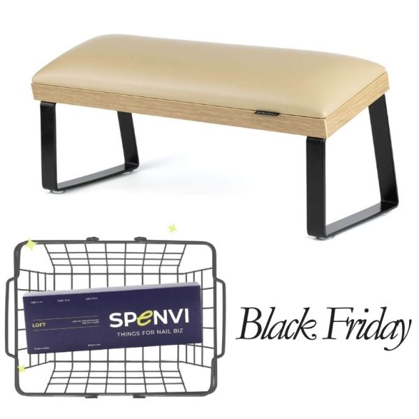 Підставка для манікюру LOFT Coffee milk на скошених чорних металевих ніжках на коричневій основі + змінна подушка в ПОДАРУНОК!