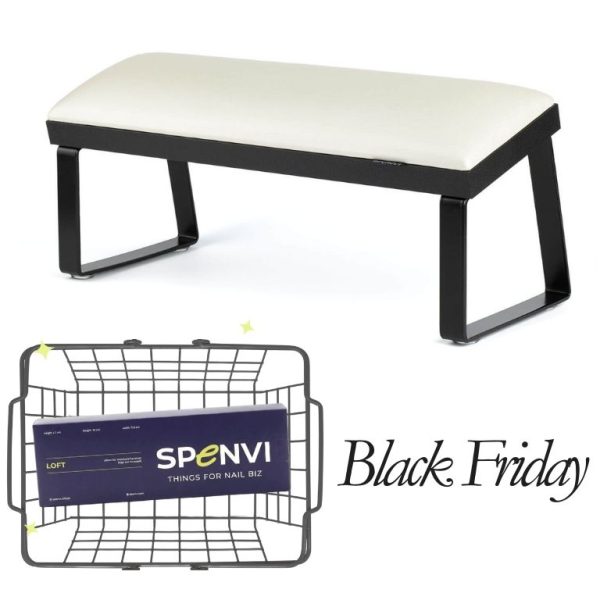 Black White Pink Playful Modern Black Friday Sale Instagram Post (35) Підставка для манікюру LOFT SPENVI PEARL на скошених чорних металевих ніжках на чорній основі + змінна подушка в ПОДАРУНОК!