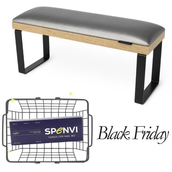 Підставка для манікюру LOFT GRAPHITE на знімних чорних металевих ніжках на коричневій основі + змінна подушка в ПОДАРУНОК!