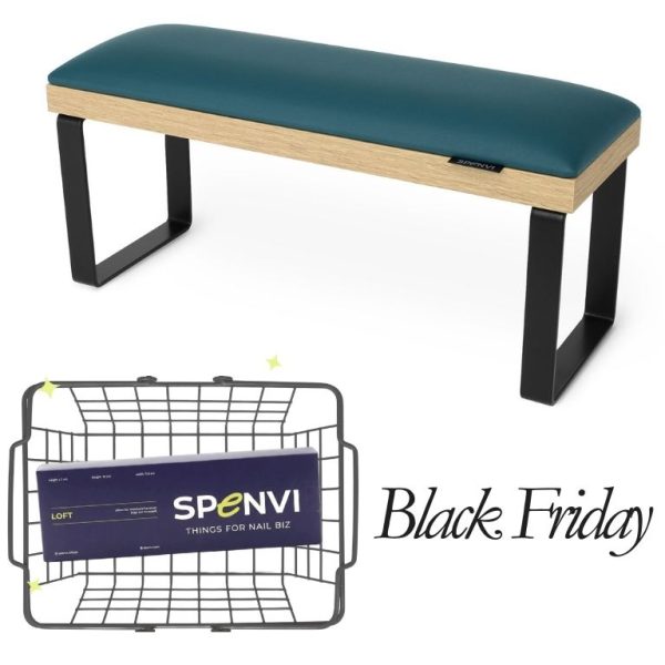 Підставка для манікюру LOFT DARK GREEN на знімних чорних металевих ніжках на коричневій основі + змінна подушка в ПОДАРУНОК!